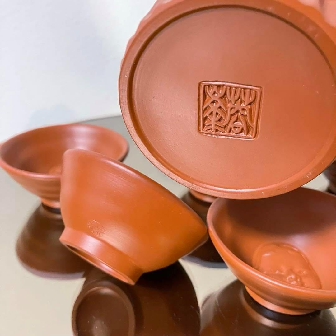 常滑焼 朱泥 酒器揃 常滑焼 朱泥 酒器揃 『般若』『おかめ』